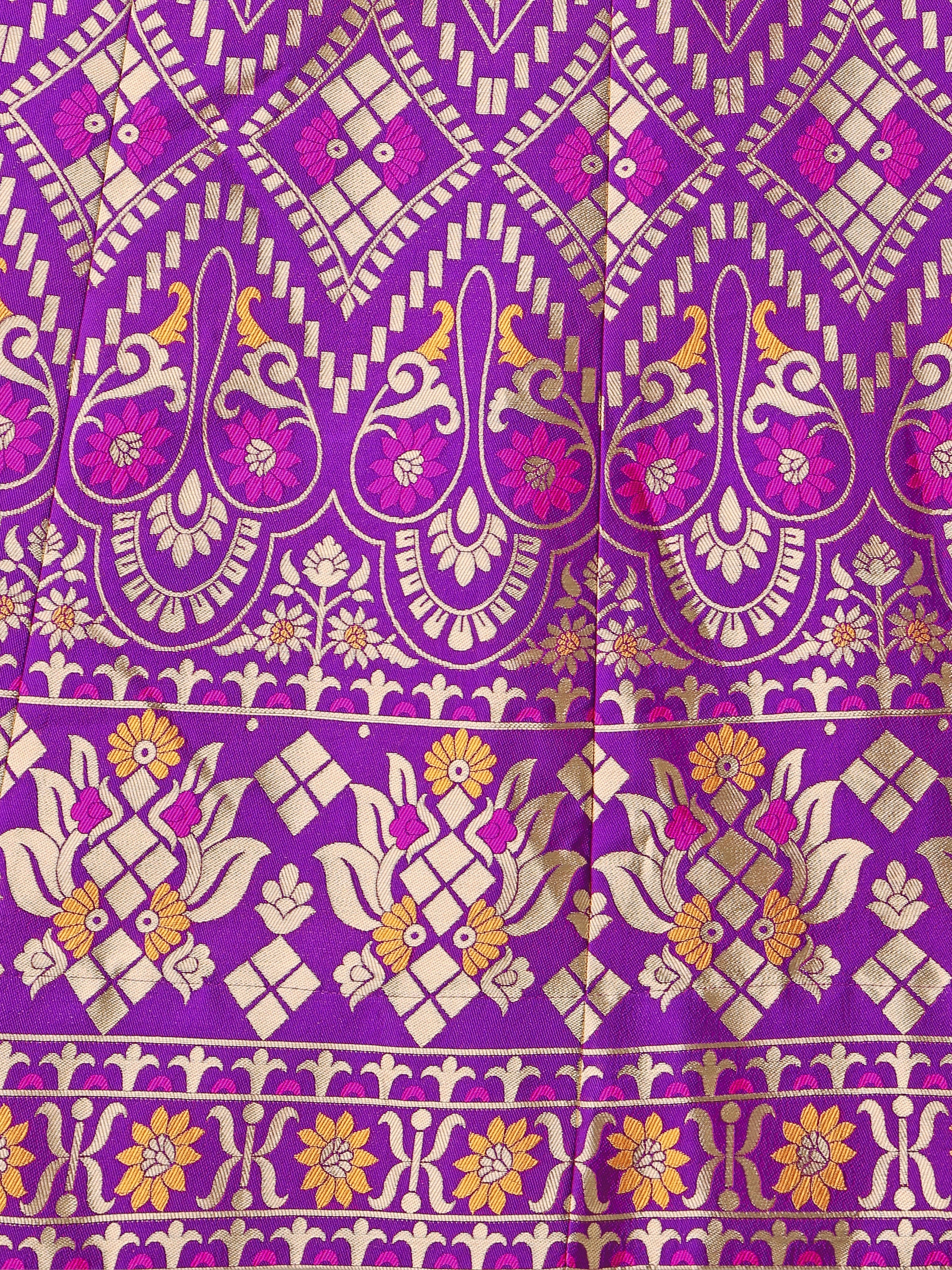 Women Purple Floral Print Lehenga