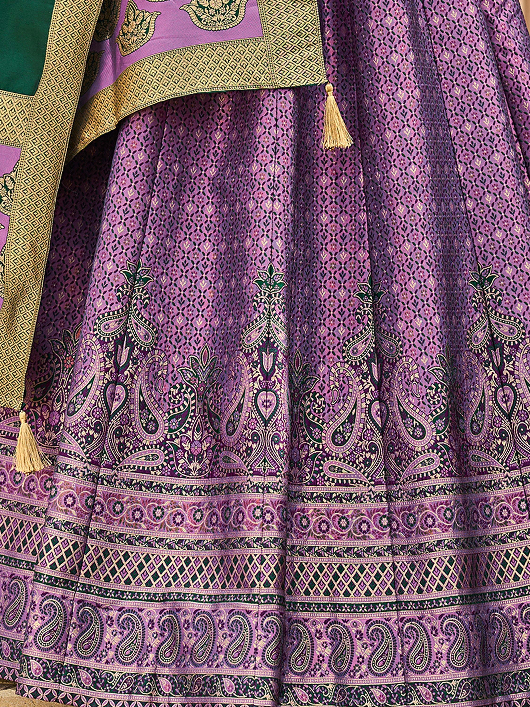 Women's Purple Kanjiwaram Lehengas