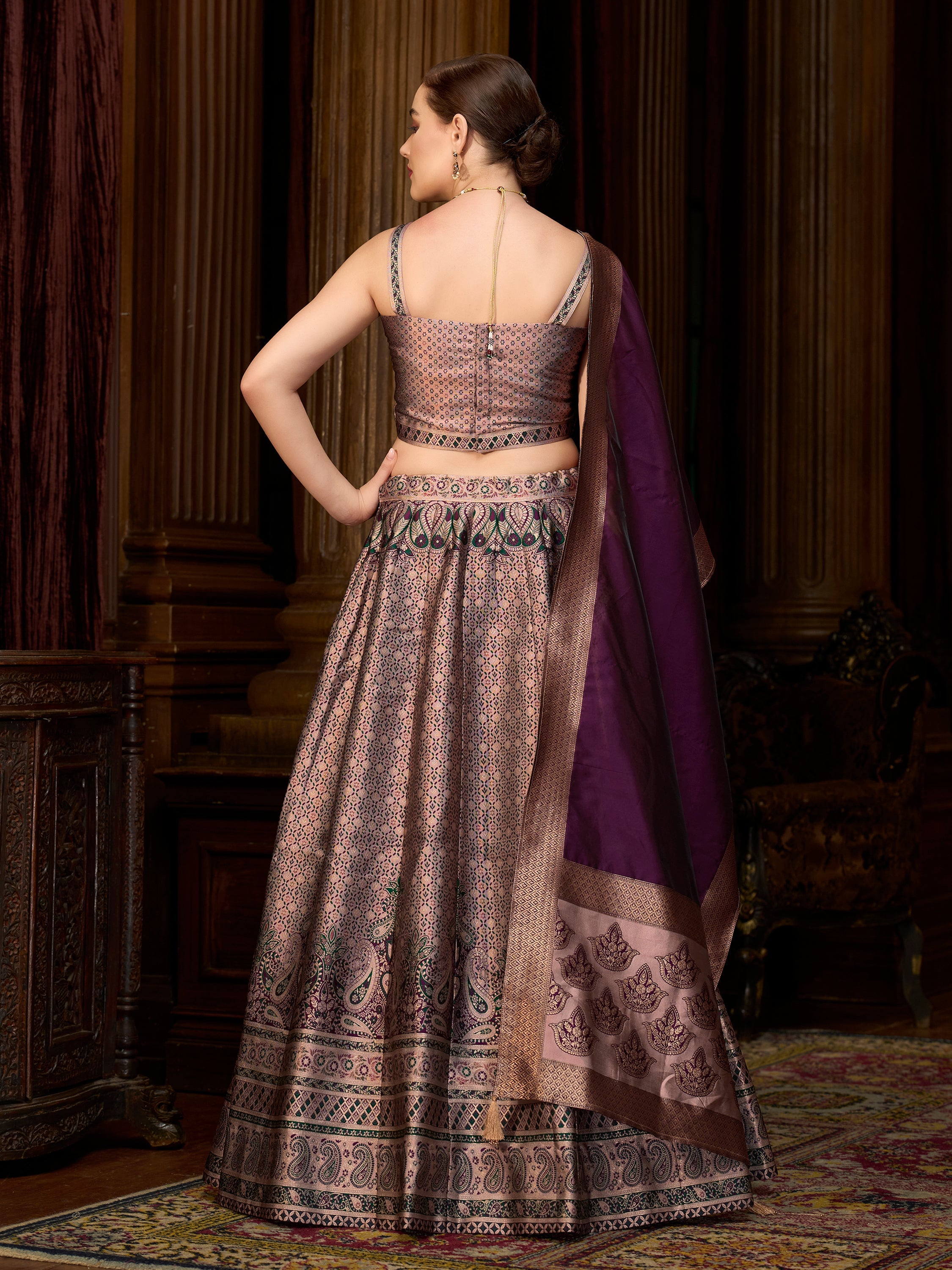 Women's Rose Kanjiwaram Lehengas