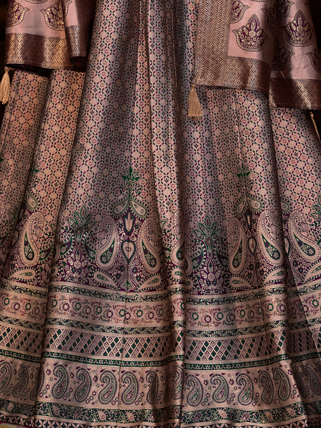 Women's Rose Kanjiwaram Lehengas