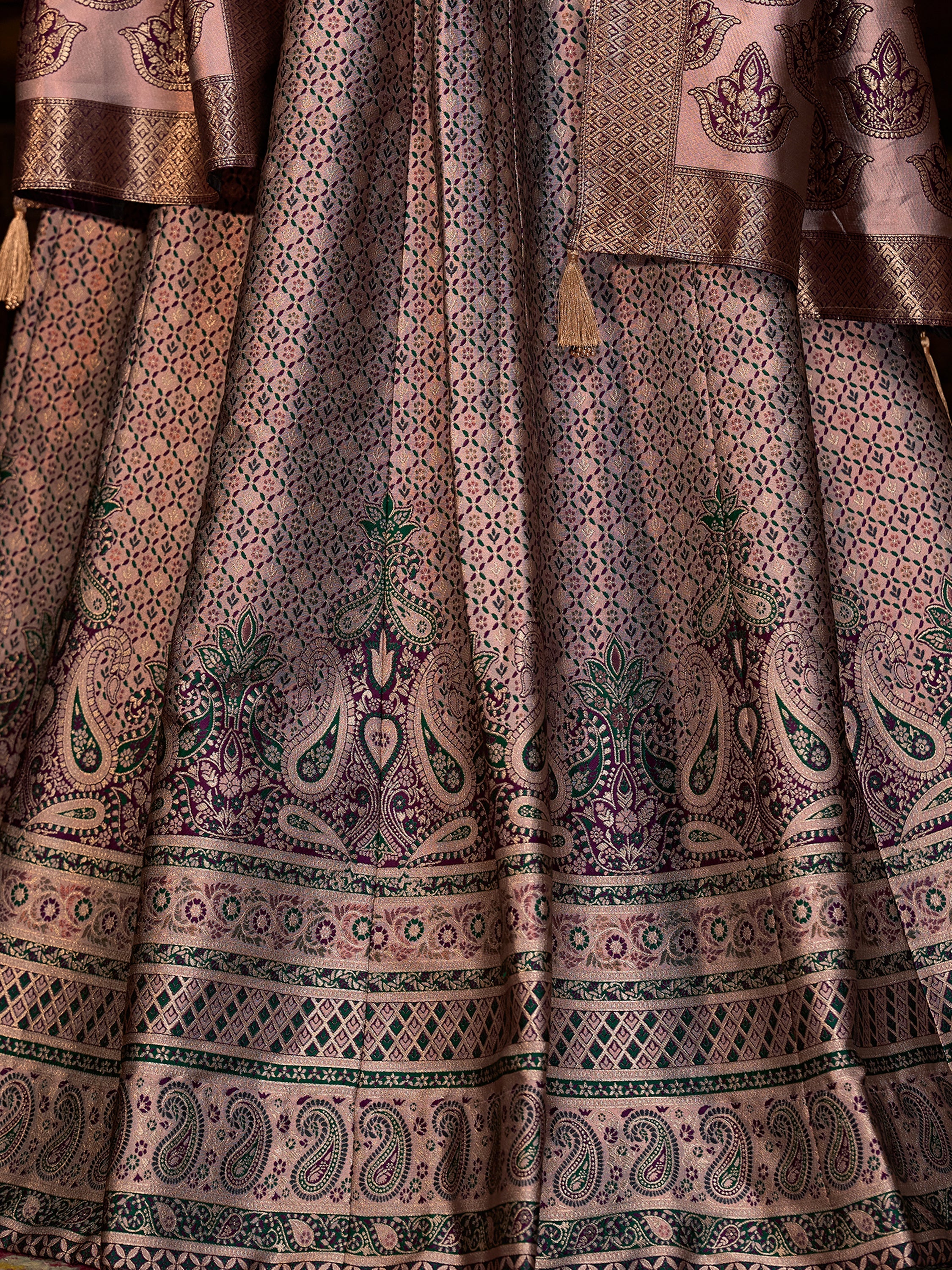 Women's Rose Kanjiwaram Lehengas