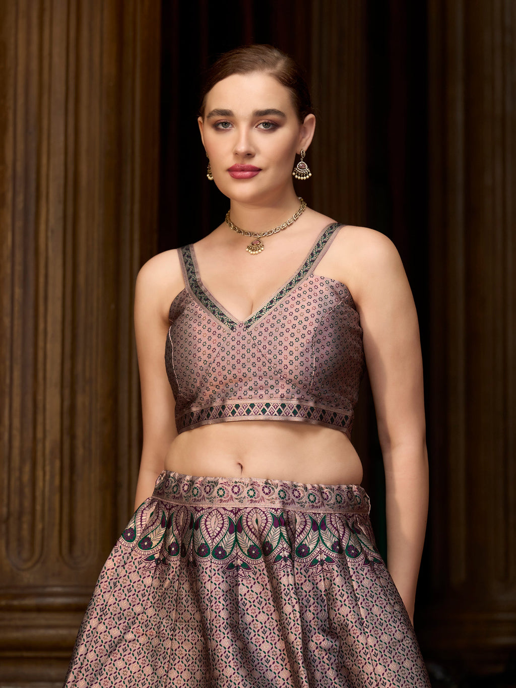 Women's Rose Kanjiwaram Lehengas