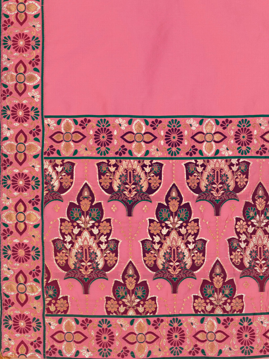 Women's Pink Jacquard Crape Lehengas