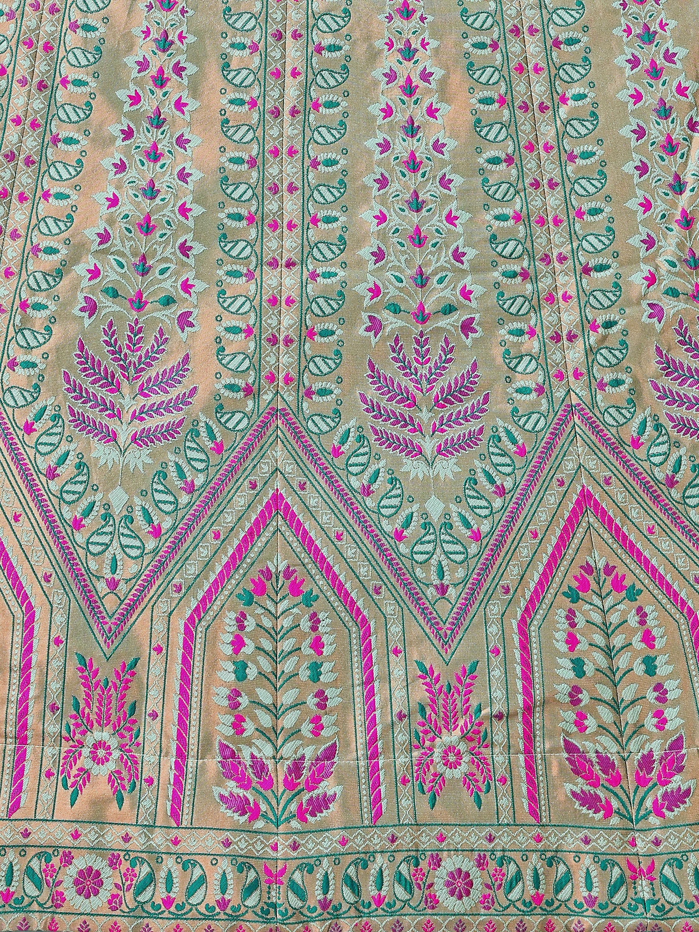 Kanjivaram Lehenga Choli See Green Woven Motifs