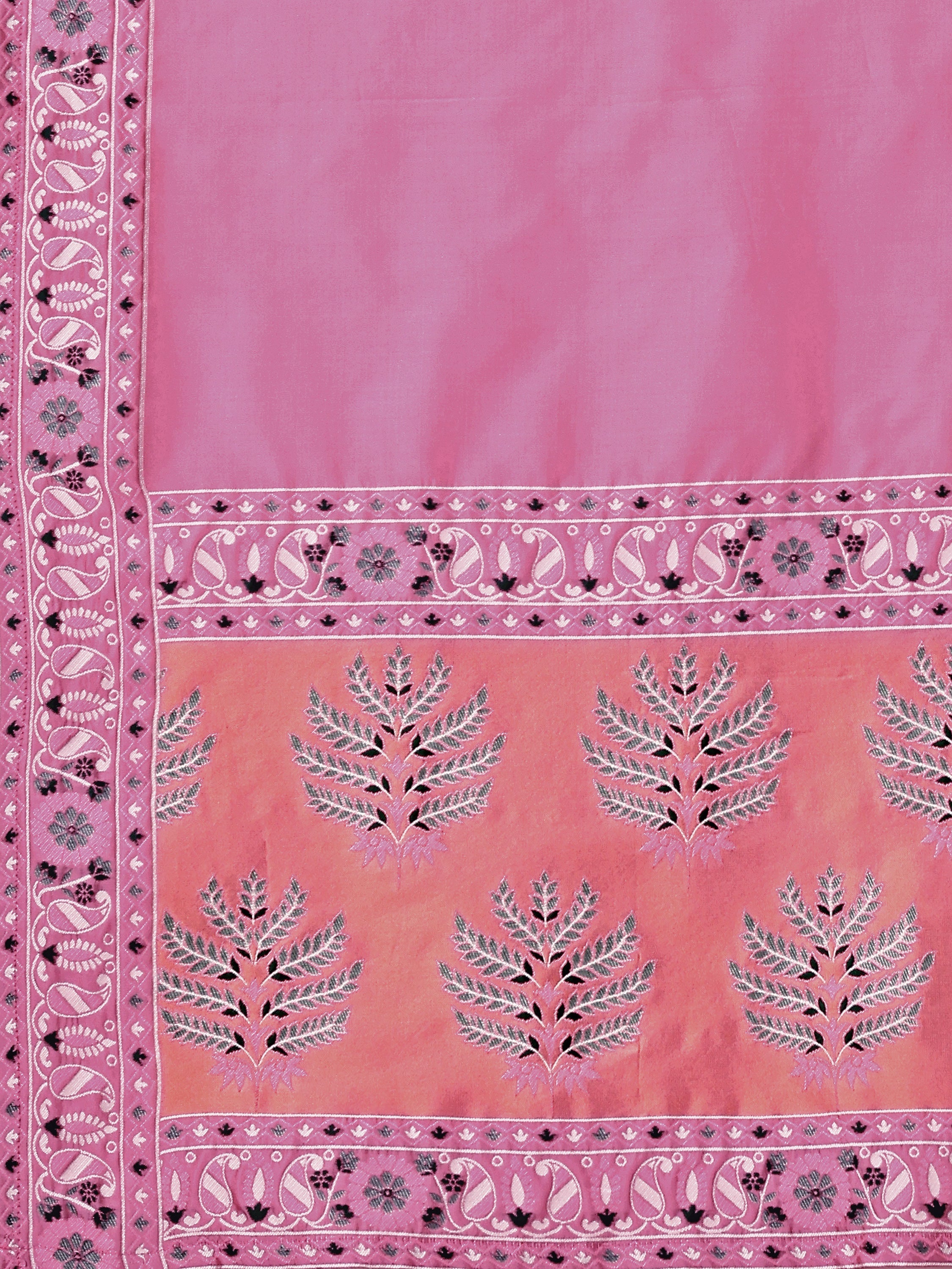 Kanjivaram Lehenga Choli Pink Woven Motifs