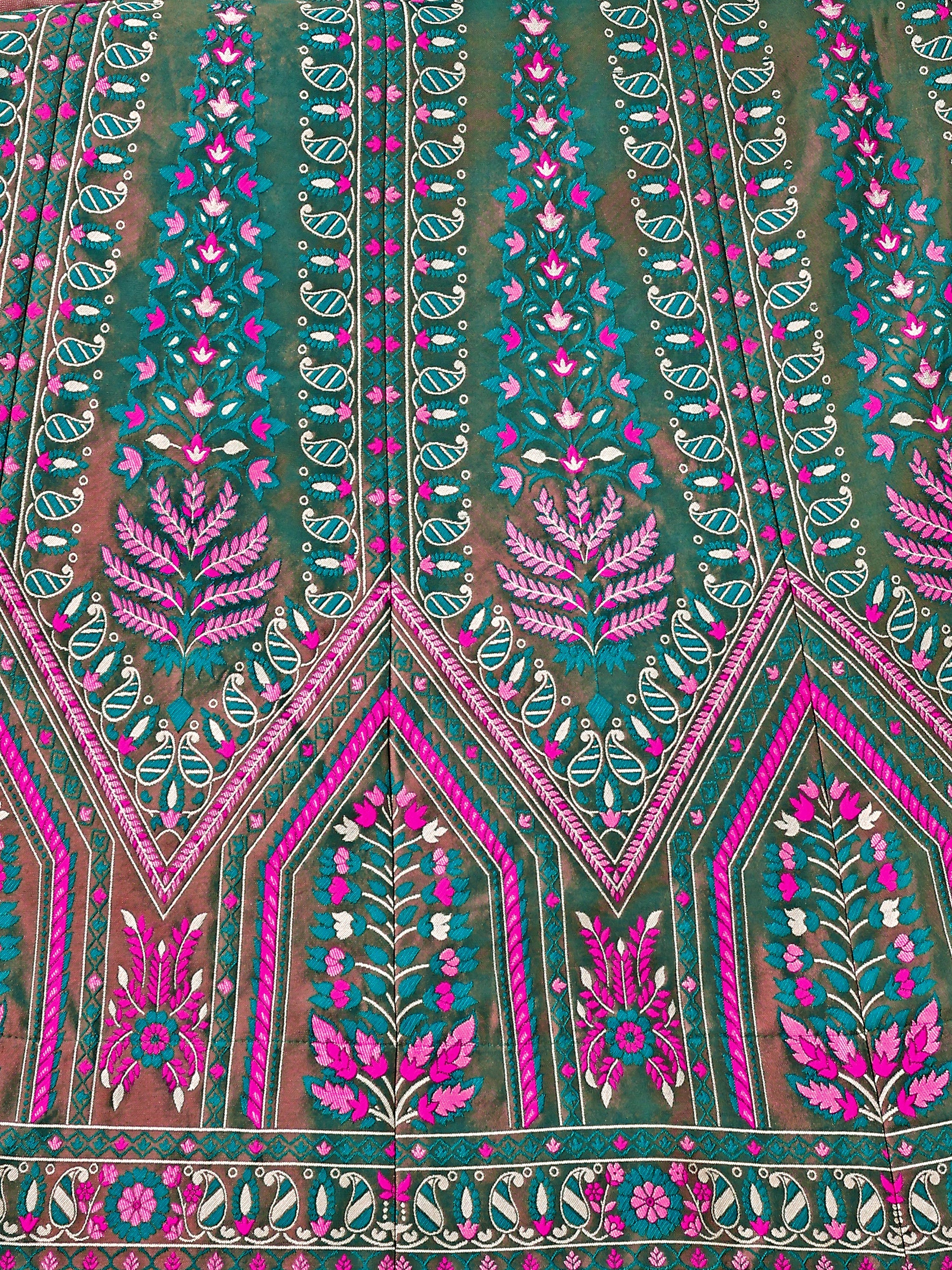 Kanjivaram Lehenga Choli Rama Woven Motifs