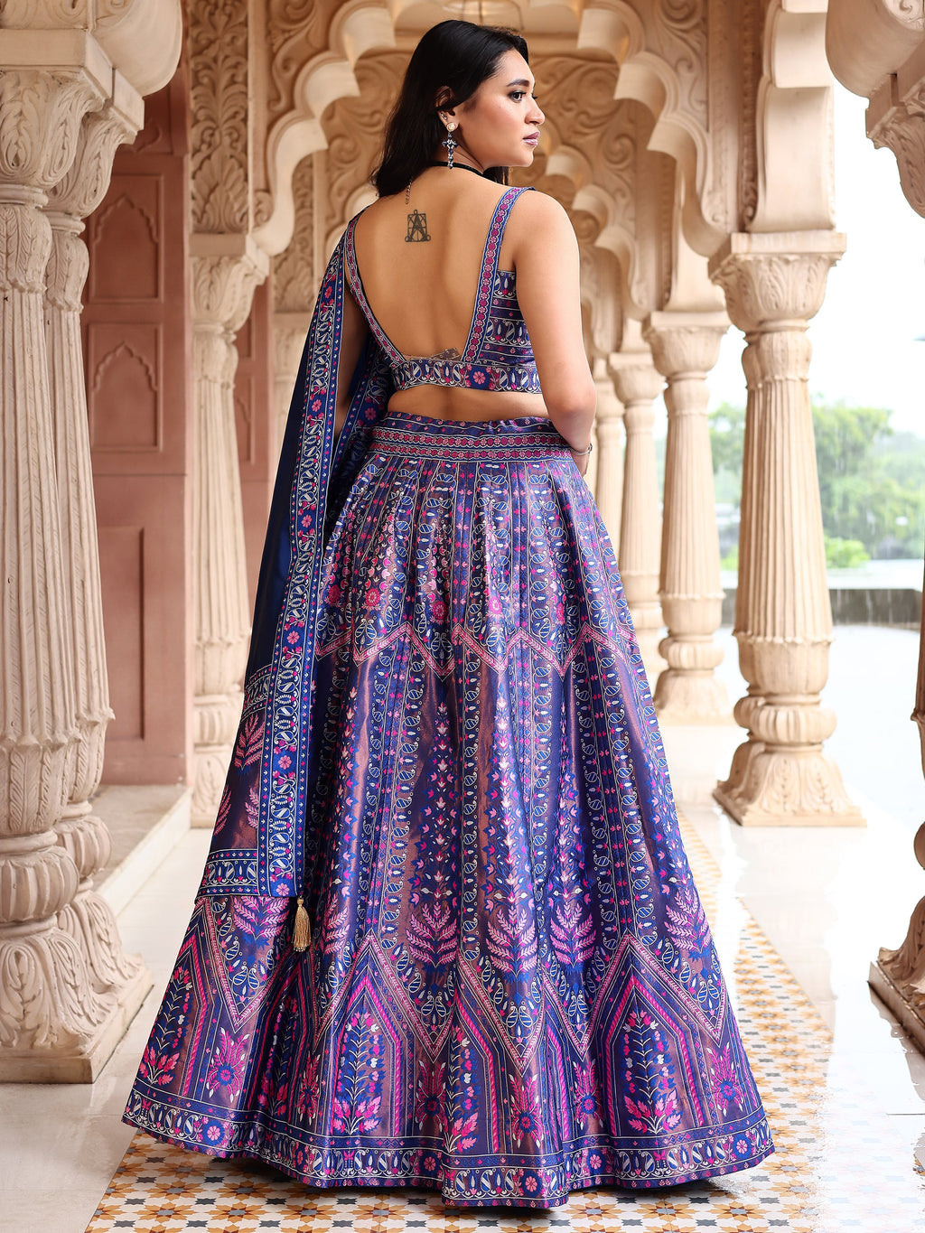 Kanjivaram Lehenga Choli Royal Woven Motifs