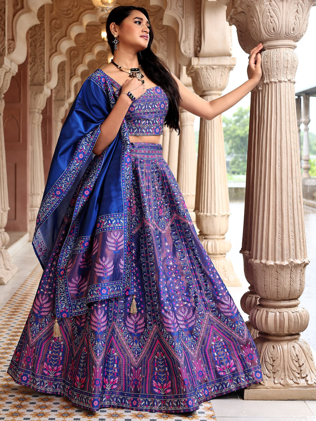 Kanjivaram Lehenga Choli Royal Woven Motifs