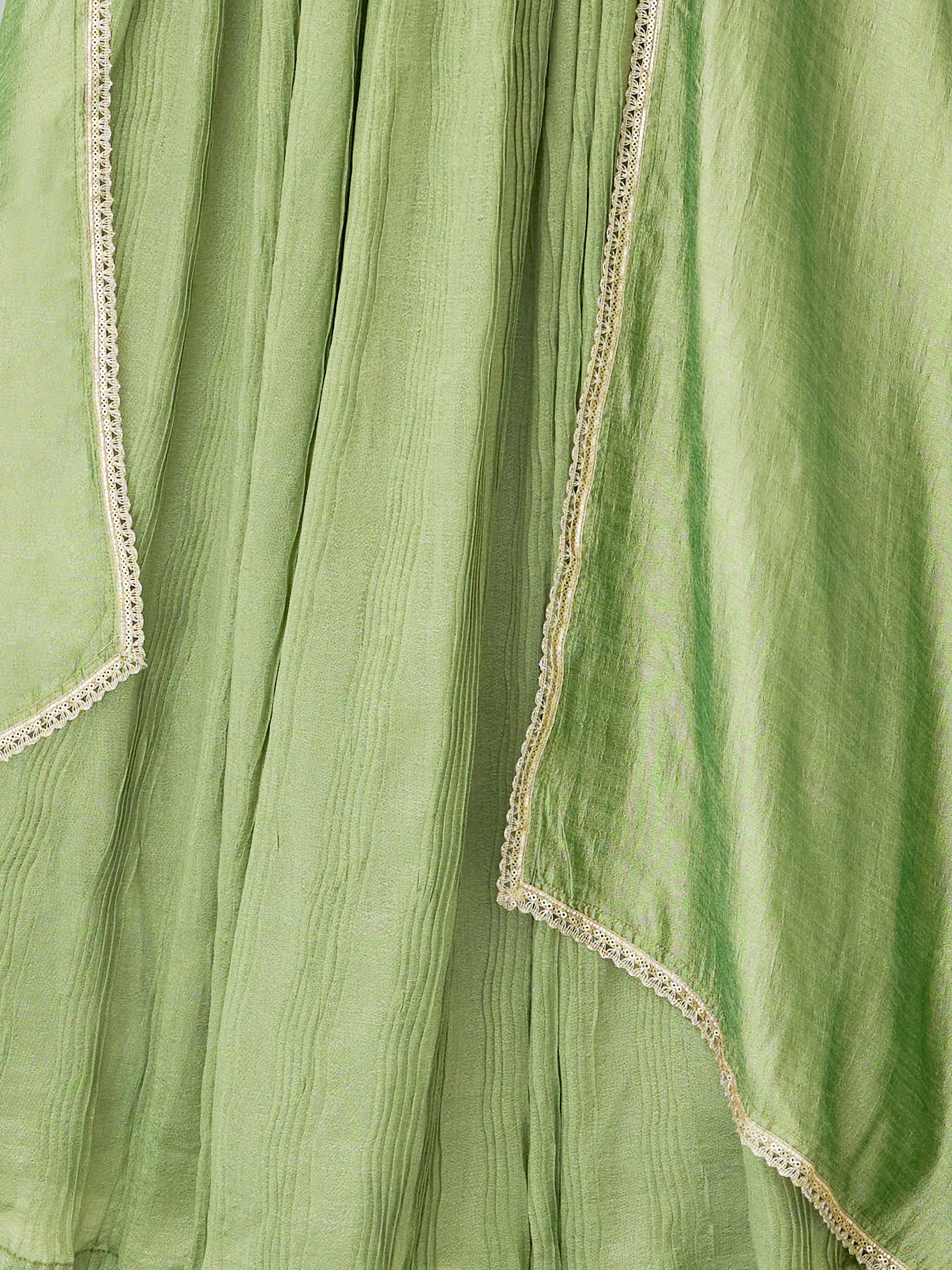 Women's Lime Silk Crape Lehengas
