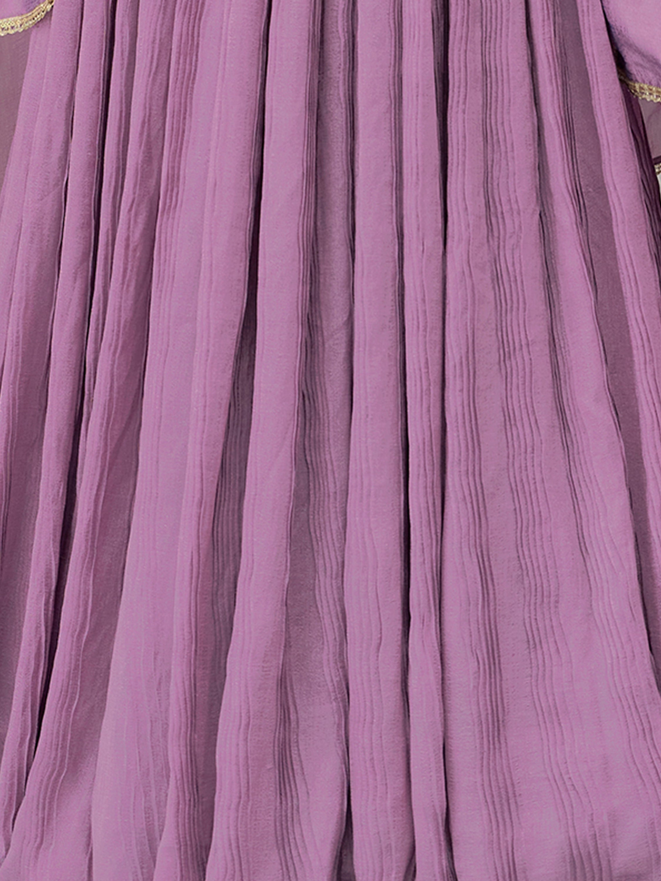 Women's Purple Silk Crape Lehengas