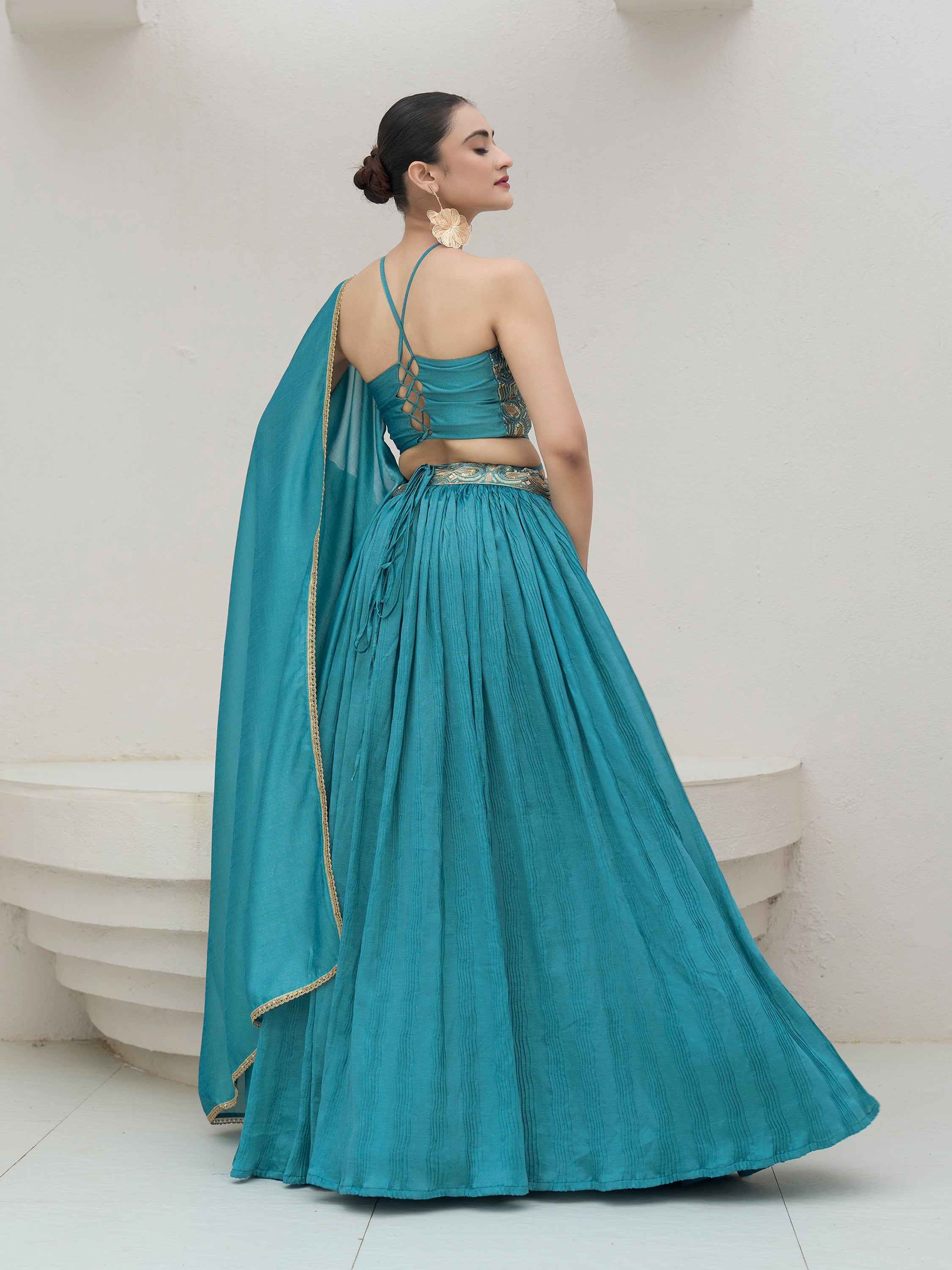 Women's Sky Silk Crape Lehengas