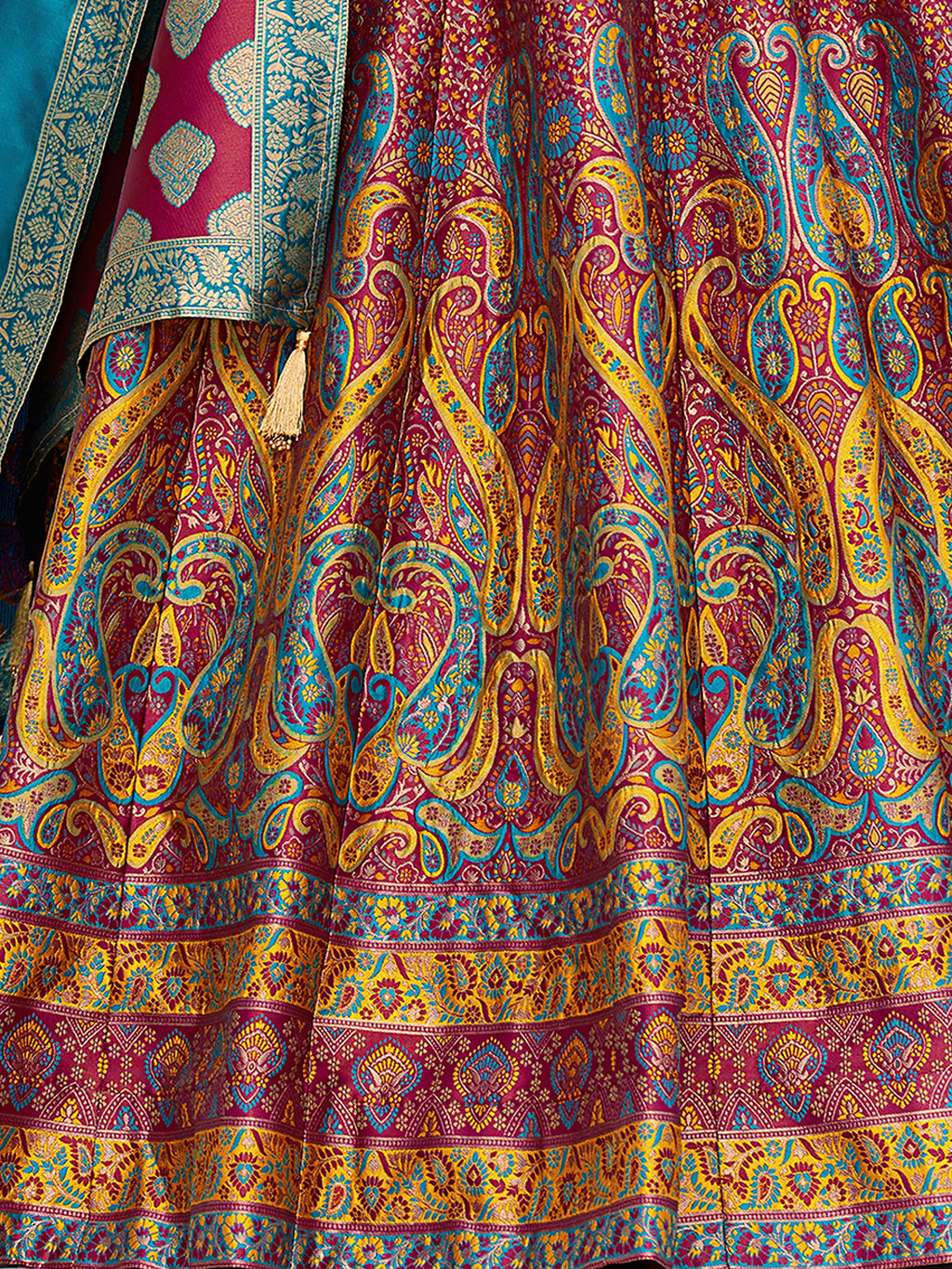 Women's Cherry Kanjiwaram Lehengas