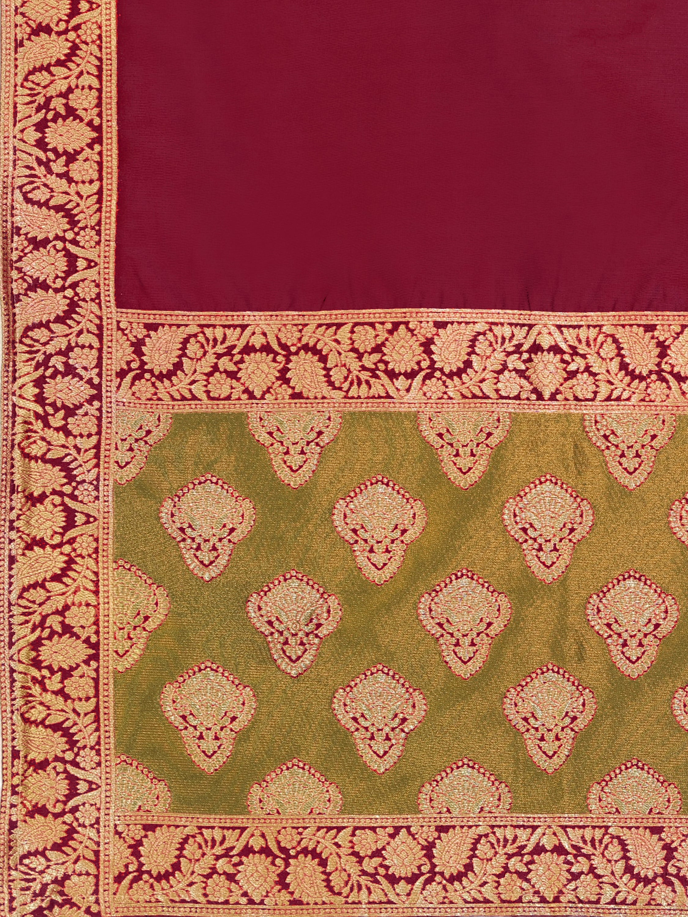 Women's Olive Kanjiwaram Lehengas