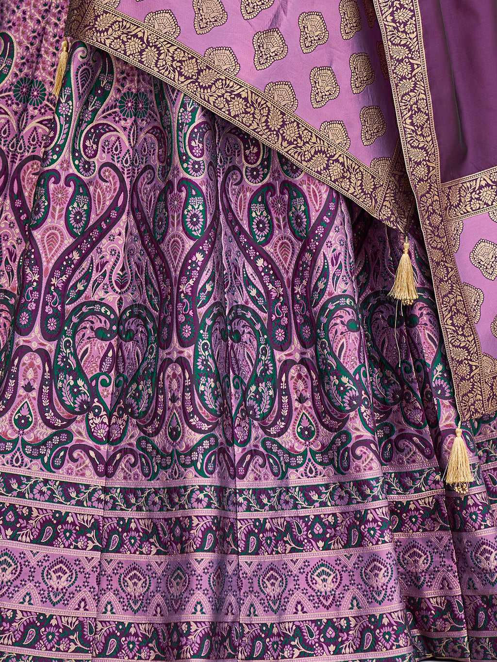 Women's Purple Kanjiwaram Lehengas