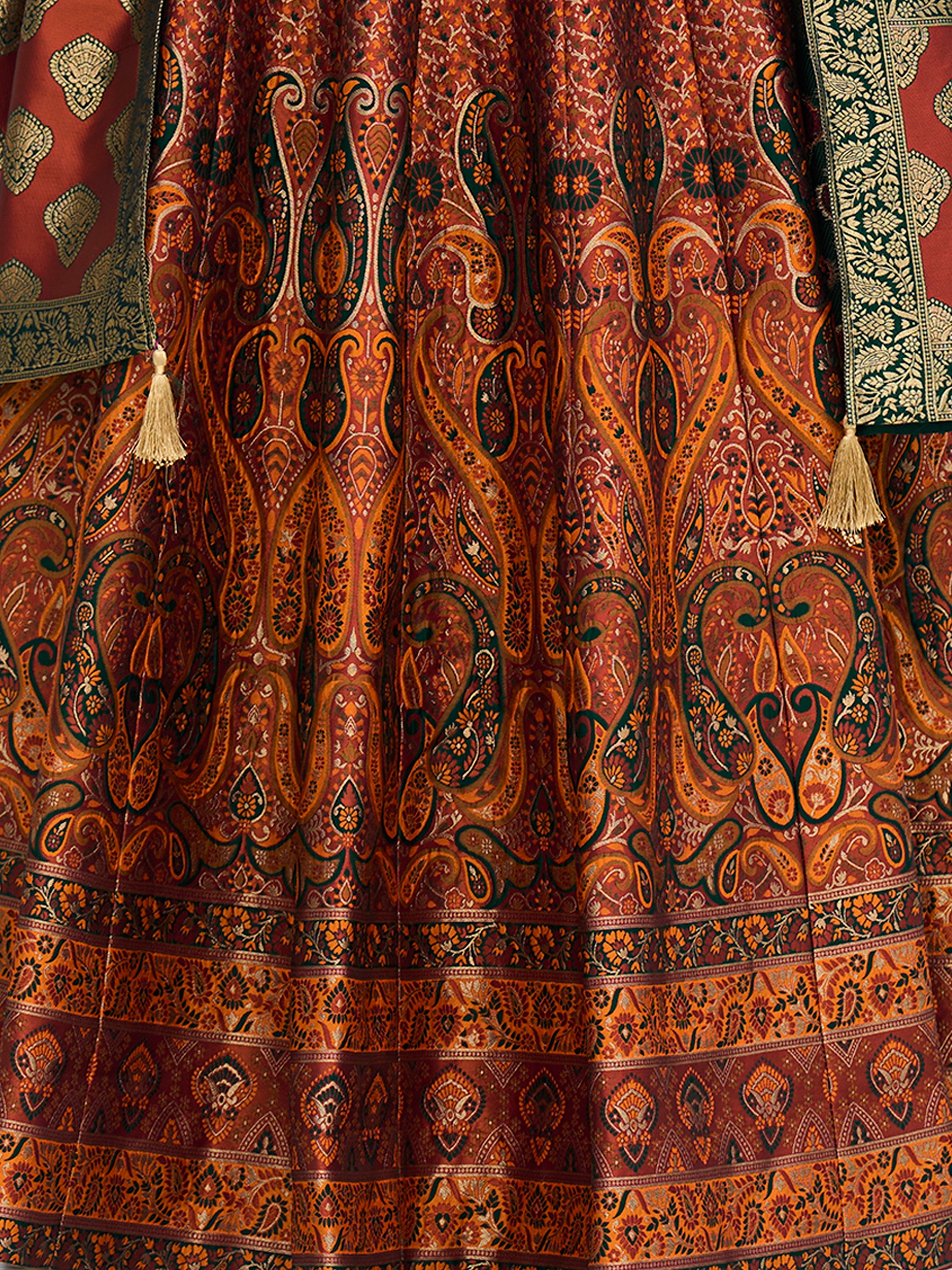 Women's Rust Kanjiwaram Lehengas