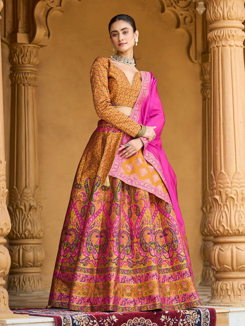 Women's Yellow Kanjiwaram Lehengas