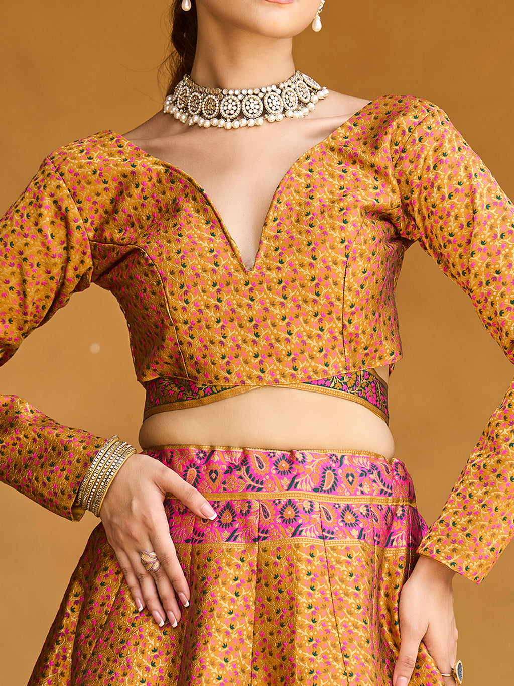 Women's Yellow Kanjiwaram Lehengas