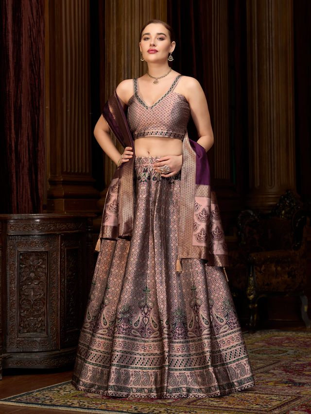 Women's Rose Kanjiwaram Lehengas